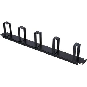 EXTRALINK Kabelbeheer, zwart, kabelbeheer voor 19 inch rack, hoogwaardig staal, perfect accessoire voor netwerkkast, 5 metalen houders, rekcapaciteit