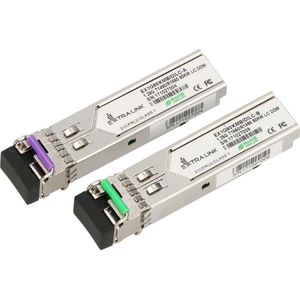 Extralink SFP 1.25G Moduł SFP WDM 1.25Gbps, 1490/1550nm, enkelvoudige modus, 80km, LC, DOM, para, Zendontvangers, Zilver