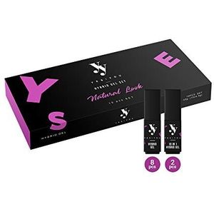 Yes!You Hybrid Gel Natural Look Set - 8 kleuren met 2 heldere hybride bases, nude, 10 stuks (Pack van 1)