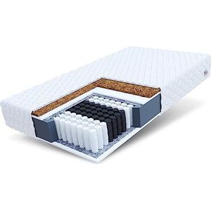 FDM HOME MAX Matras 120x200 cm Dubbelzijdig Pocketvering Matras Hardheidsgraad H3 H4 Kokosnoot 24 cm Hoog 7 Comfortzones met Hypoallergene Wasbare Premium Tijk Oeko-Tex Standard 100