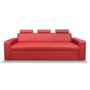 Quattro Meble Moderne echt lederen sofa met verstelbare hoofdsteunen, bank van rood natuurlijk leer, keuze aan lederkleuren (breedte 230 cm)