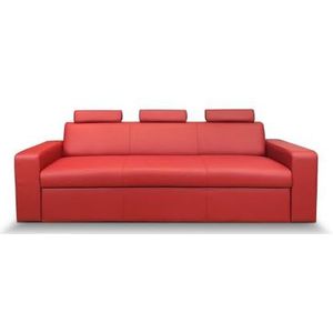 Quattro Meble Moderne echt lederen sofa met verstelbare hoofdsteunen, bank van rood natuurlijk leer, keuze aan lederkleuren (breedte 200 cm)