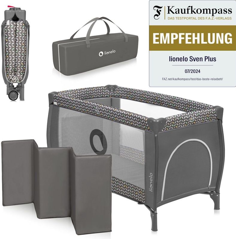 Lionelo Sven Plus - Campingbedje - 127x60cm - Tot 15kg - SET 2in1