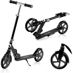 LIONELO LUCA Opvouwbare Scooter Stunt Step, voor kinderen en volwassenen tot 100 kg, licht Aluminium 4 kg, Solide constructie, 20 cm wielen, Schokbestendige, Achterrem, Antislip (BLACK GRAPHITE)