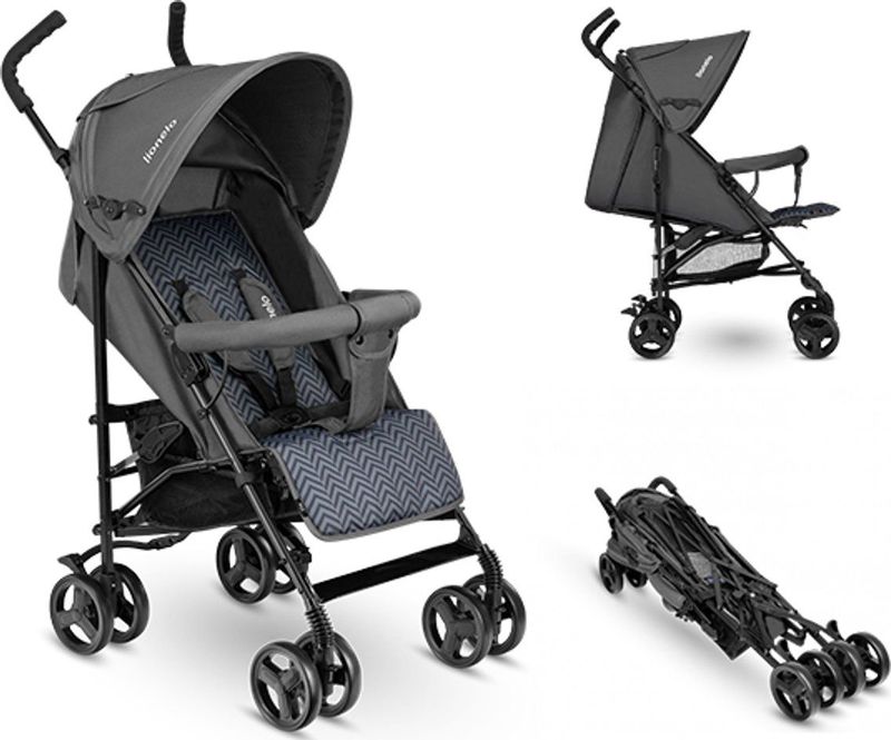 Lionelo Elia, Betthimmel, Leichtgewichtiger Kinderwagen, Beide Geschlechter, Feste Räder, Faltbar, Graphit