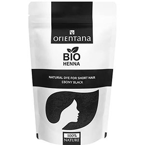 Orientana - Bio Hair Henna zwart ebbenhout | 100% natuurlijk veganistisch plantenpoeder voor haarverf | ebbenhout zwart voor kort tot medium haar | Permanente kleur op plantaardige basis |