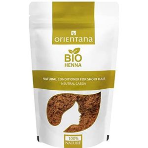 Orientana BIO HENNA voor halflang en kort haar Kleurloze Conditioner - van kruiden gemaakt, 100% natuurlijke conditioner voor lang haar zonder kleur, voedt en versterkt het haar, verhoogt het volume, 50 g