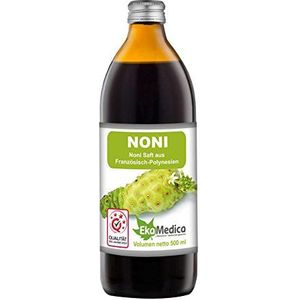 Noni-sap met vitamine C. Zonder conserveermiddelen. Zonder toegevoegde suikers. Metabolisme. Immuunsysteem. Geproduceerd in de EU. Glazen fles (zonder microplastics). 500 ml