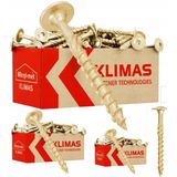 KLIMAS Houtschroeven, platkopschroeven, Torx-schroeven, geel, platte kop, voor dakconstructies - schroeven voor houtconstructies - 8x 60 mm - 50 stukken