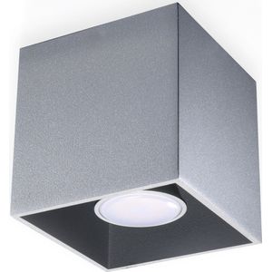Sollux Lighting nieuw grijs keuken en woonkamer-aluminium Sollux Quad 1 SL.0024 vierkante minimalistische plafondlamp Loft 1-FLG. LED GU-10 lampen - b