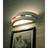 Muurlamp HELIOS Wit - Wandlamp Keramiek/Glas E27 - IP20 230V AC