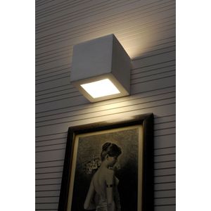 Muurlamp LEO wit - wandlamp keramisch met glas - E27 - IP20 - 230V