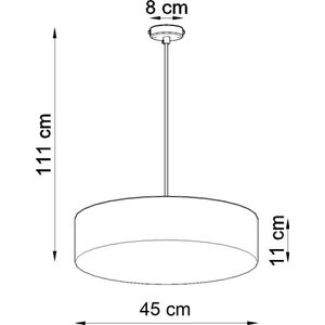 Plafondlamp ARENA 45 wit - 3x E27 (excl lichtbron) - Ø 45cm x 111cm - IP20 230V AC