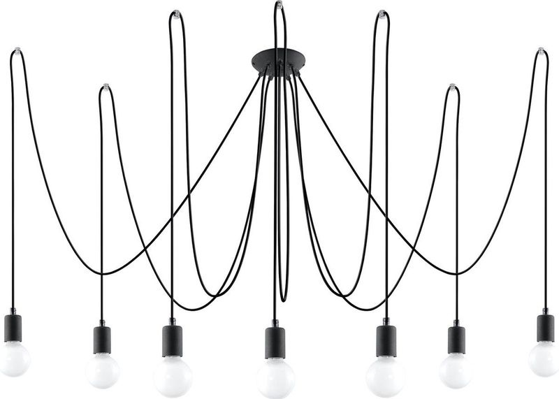 Sollux SL.0372 Kronleuchter EDISON 7 schwarz