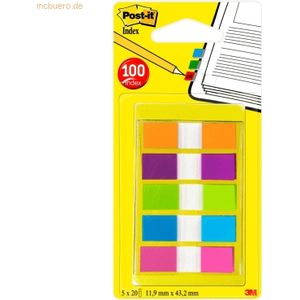 POST-IT Index - 5 kleuren - 11,9 x 43,2 mm - 100 tabs
