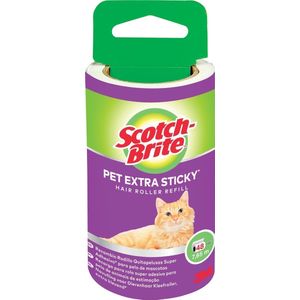 Scotch-Brite Pet Extra Sticky Lint Roller Refill, 48 vellen - Ontworpen voor huisdier haar, Easy Tear Sheets, Veilig op Stoffen