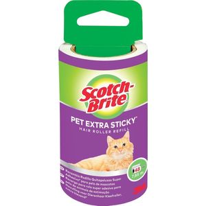 Scotch Brite pluizenkleefroller navulling, extra klevend voor dierenhaar, 48 vellen - 5902658116896