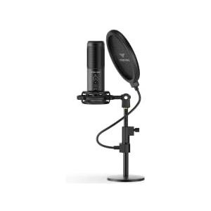 PREYON Buzzard Scream Streaming en Gaming USB-Microfoonset Voor Pc - Cardioïde Condensatormicrofoon met Anti-Schokbevestiging, Popfilter - Plug & Play - Stomme Knop - Aluminium Behuizing