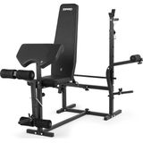 Zipro® Ripped Multifunctionele opklapbare halterbank met Haltersteun, Leg press, Vlinder en arm- en beencurl - Buikspierbank Fitness - Workout Bank - Verstelbare trainingsbank als schuine bank