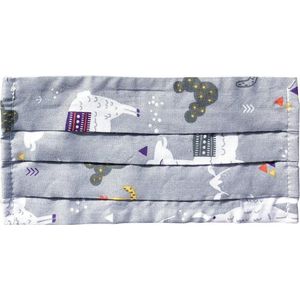 Zofino Mondkapje Llama Katoen Donkerblauw/wit 10 Stuks