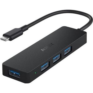 Aukey - CB-C64 - Interface Hub - Zwart - USB-C - 4 Havens