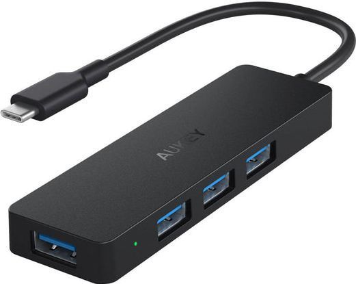Aukey - CB-C64 - Interface Hub - Zwart - USB-C - 4 Havens
