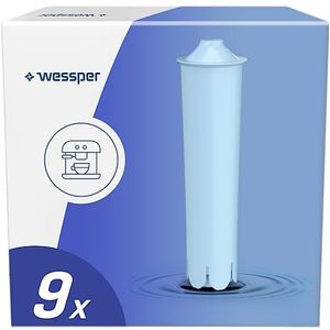 Wessper Waterfilter voor koffiezetapparaat, filterpatronen voor volautomatische koffiemachines, compatibel met Jura 71312 Blue, GIGA, ENA, Micro, Impressa, 9 stuks