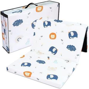 Reisbed matras 60x120 cm opvouwbaar - dikke opvouwbare matras voor baby vouwmatras kinderen matras reisbed Regenboog