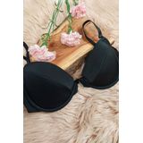 Vivisence dames push-up bh 1040 beugel strapless inzetcup met voorsluiting, zwart, 70b