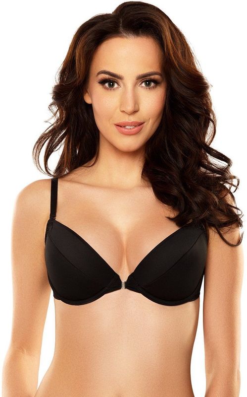 Vivisence dames push-up bh 1040 beugel strapless inzetcup met voorsluiting, zwart, 70b