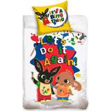 Bing Bunny Dekbedovertrek verf - Eenpersoons - 140  x 200 cm - Multi