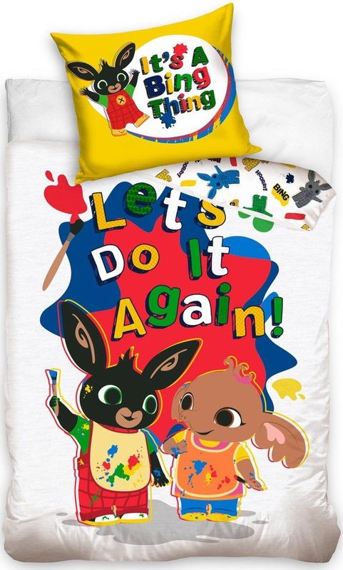 Bing Bunny Dekbedovertrek verf - Eenpersoons - 140  x 200 cm - Multi