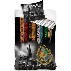 Universal - Harry Potter Dekbedovertrek - Zwart - Katoen - 140 X 200 Cm
