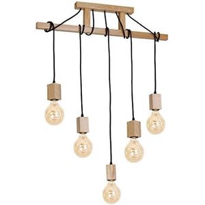 Hanglamp met vaste pendel JACK 5xE27/40W/230V natuurlijk hout