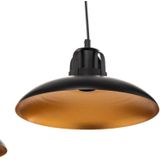 Eko-Light Hanglamp Felix, zwart/goud antiek, 2-lamps