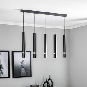 Eko-Light Hanglamp Joker, zwart/zilver, 5-lamps