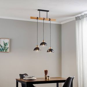 Hanglamp aan een koord ERIK 3xE27/60W/230V beige/zwart