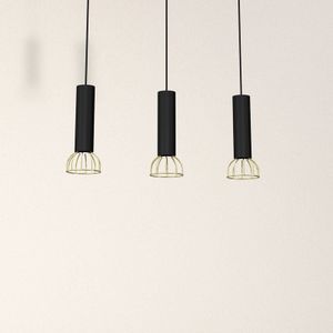 Euluna Hanglamp Danjel 3-lamps zwart/goud