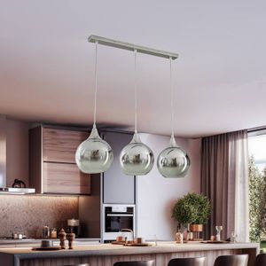 Eko-Light Hanglamp Monte, 3-lamps, balken, zilver