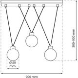 Hanglamp aan een koord CAPRI 3xG9/7W/230V