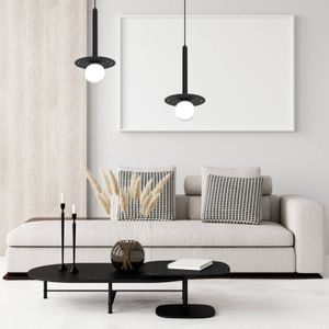 Eko-Light Hanglamp Futura, zwart/wit, 1-lamp