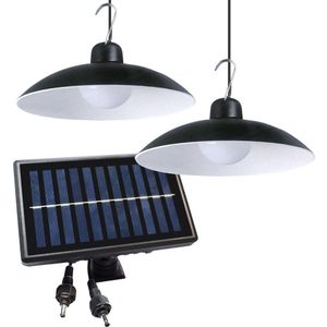 SET 2x LED Dimbare hanglamp op zonne-energie LED/6W/3,7V 2000 mAh IP44 + Afstandsbediening