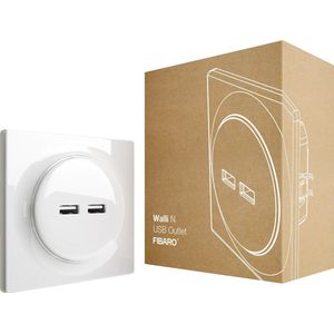 FIBARO Walli N USB Outlet - Wit - Klassiek Basiselement