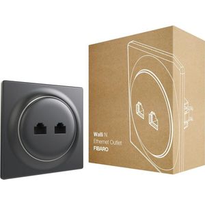 FIBARO Walli N Ethernet Outlet - Antraciet - Klassiek basiselement