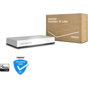 FIBARO Home Center 3 Lite, Z-Wave 700 Box mit Alexa, Google Home, Z-Wave Switches, Outlets, Thermostats, Sicherheitssensoren, Kameras und mehr, weiß, s, HC3L-001