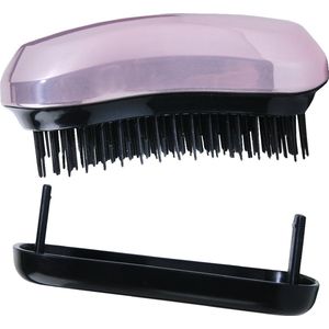 Borstel & Go - Compact Haarborstel - Metallic Roze