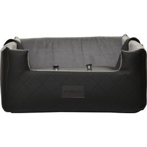 Mia Lux - Autostoel voor hond - 57x50cm - Wasbaar - Hondenmand Auto - Handgemaakt - Zwart