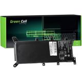 GreenCell voor Asus R556 R556L A555L F555L K555L X555L X555 7.6V 4400mAh - Batterij - 4.400 (4 Cellen, 4000 mAh), Notebook batterij, Zwart