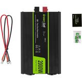 Green Cell - Zuivere Sinus Omvormer - Zwart - 12V naar 230V - 2000W continu