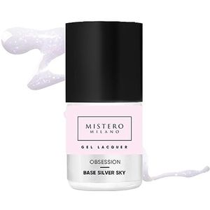 Mistero Milano OBSESSION BASE Silver Sky Base UV LED Base pour ongles – Base de base UV hybride – Débutant DIY Nail Art Manucure Salon Durable – Base pour traitement des ongles – 12 ml